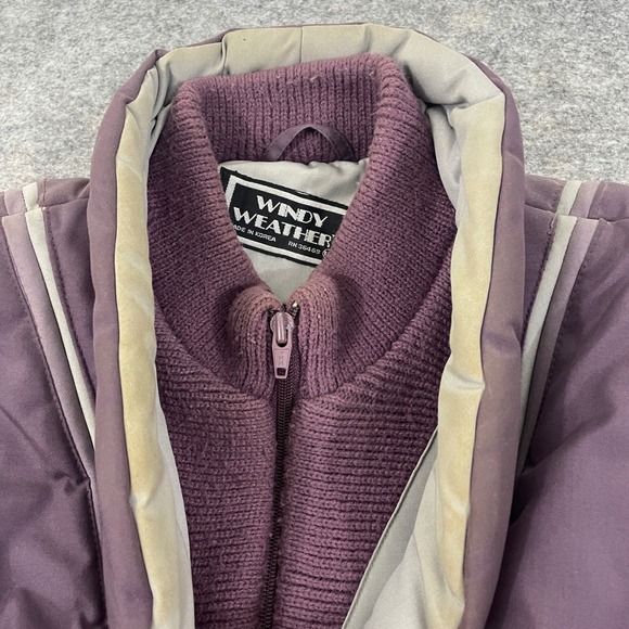 VTG Windy Weather Purple Quilted Winter Coat Women's 12 Made in Korea Mid Length - Picture 4 of 14